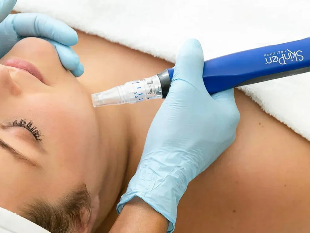 Woman receiving SkinPen treatment | Microneedling in Corpus Christi, TX | Coastal Glo Med Spa